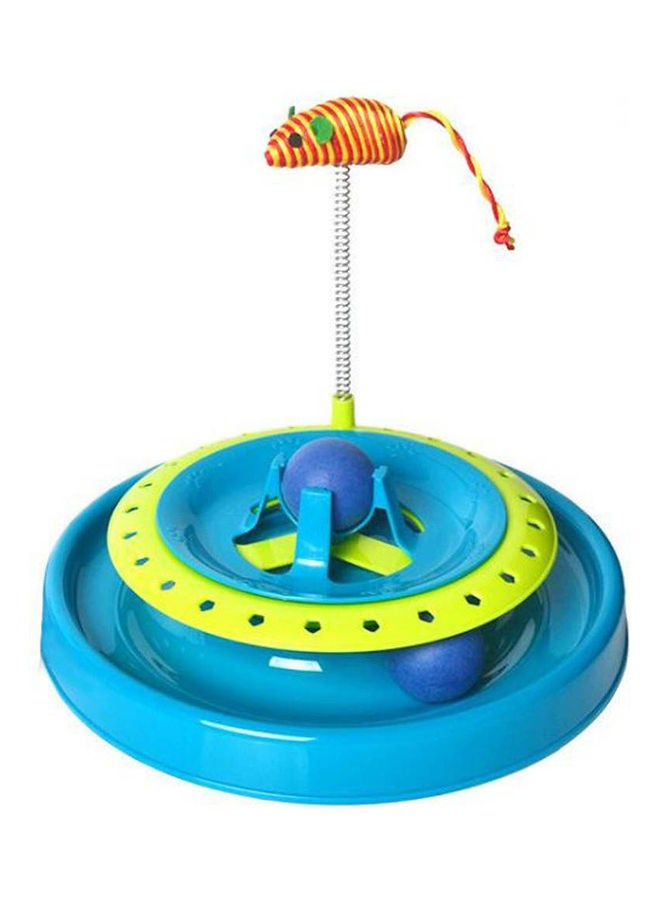 Interactive Play 2 In 1 Mouse Teaser Ball Track Chase Wand Motion  For Pets Multicolor 20.6X25.3cm