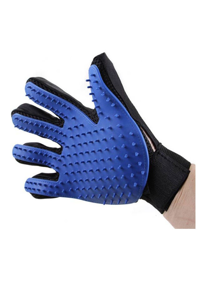 Generic Dogs And Cats Groom And Bathe Massage Clean Silica Gel Brush Pet Gloves For Cats And Dogs Blue