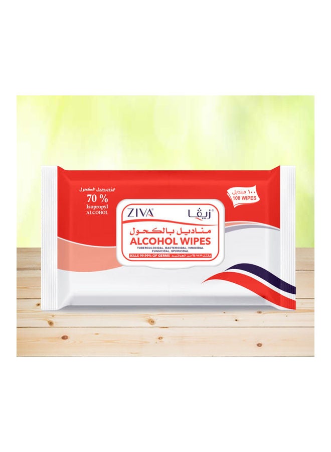 Alcohol Wipes 70% Isopropyl Alcohol 100Pcs Orange 18X10cm