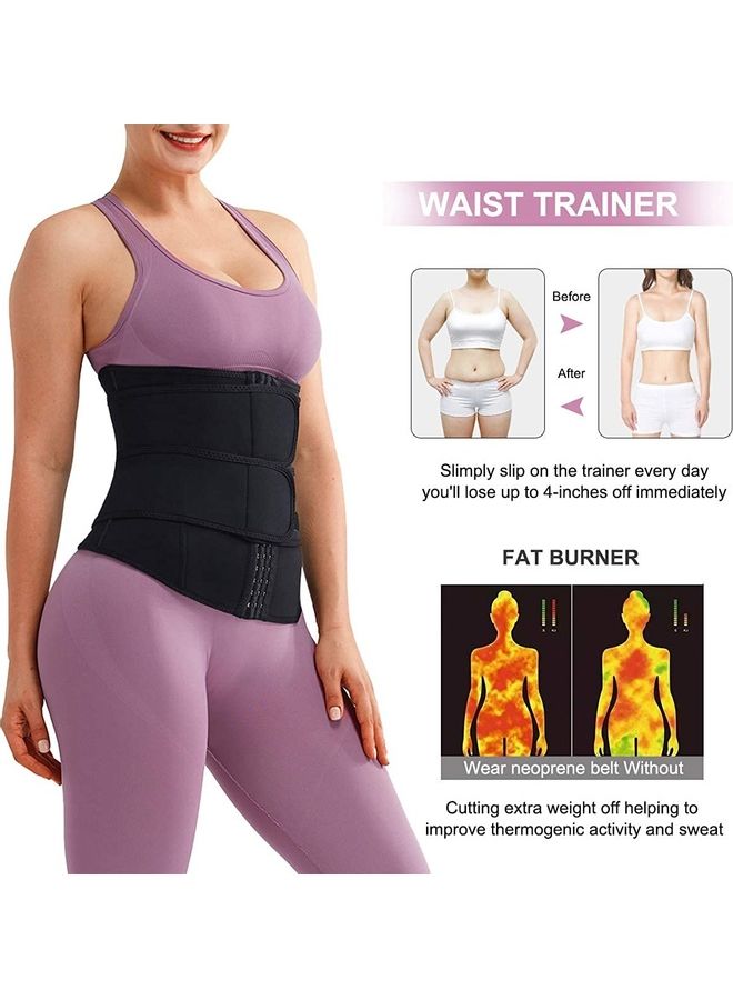 شو وو حزام تنحيف للارتداء حول الخصر مكون من 3 أحزمة ومزود بسحاب ومصنوع من النيوبرين لممارسة الرياضة 3XL - Image 4