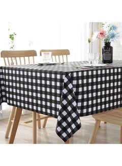 XiuWoo Checked Table Cloth Black/White 120x80cm 