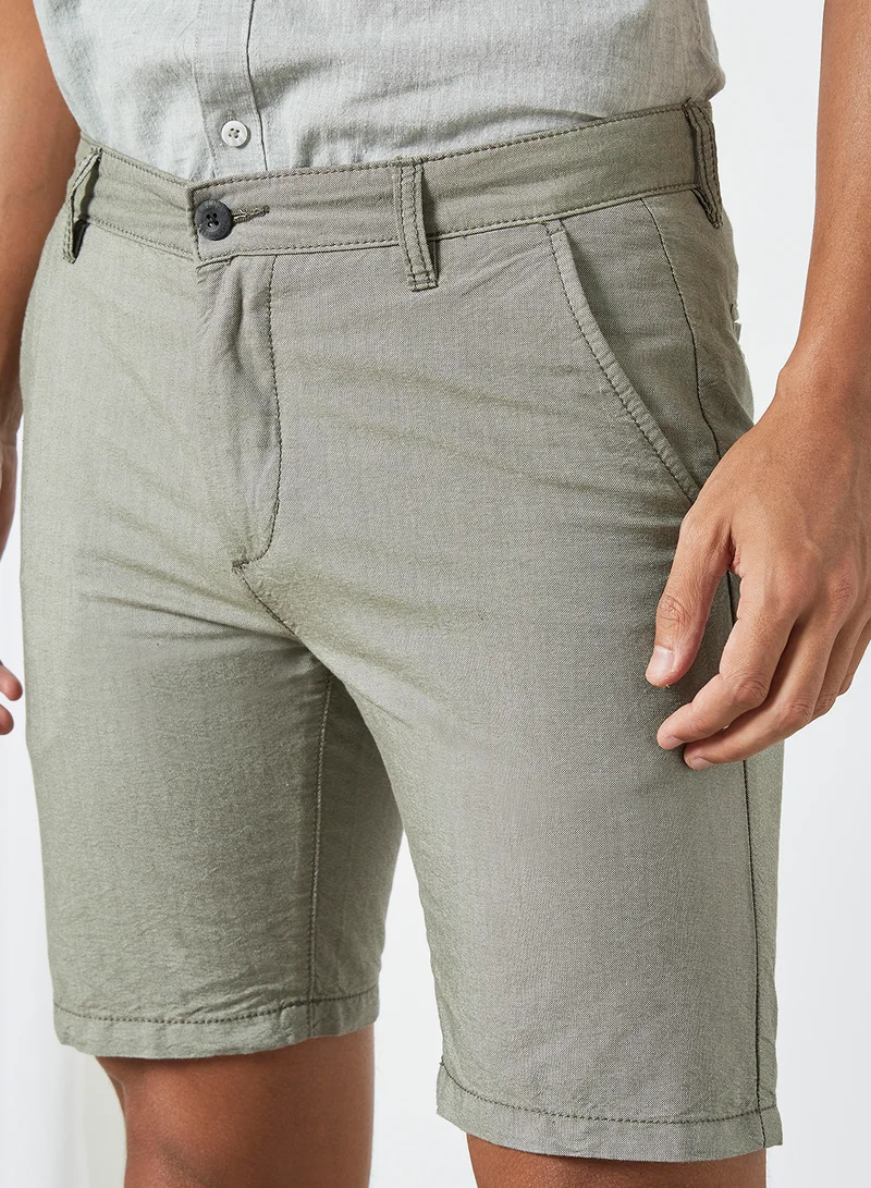 Shine Original Slim Fit Oxford Shorts Grey
