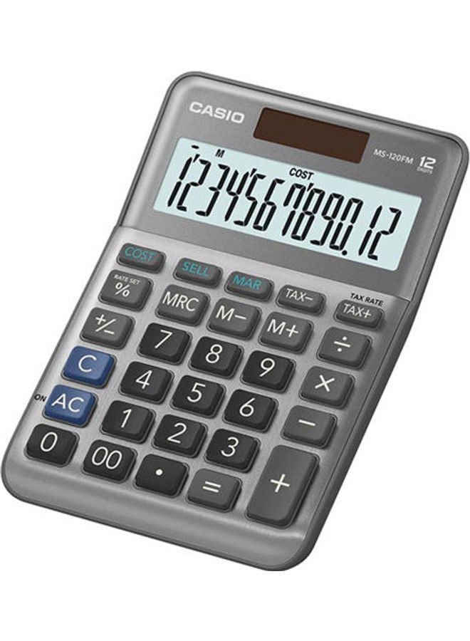 CASIO - Casio MS-120FM-W-DP Desk Calculator Standard for Business - Grey - Image 1