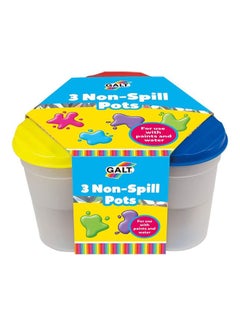 3 Non-Spill Pots (Drawing & Painting Supplies Paints Watercolor) 16.5x15.5x10cm