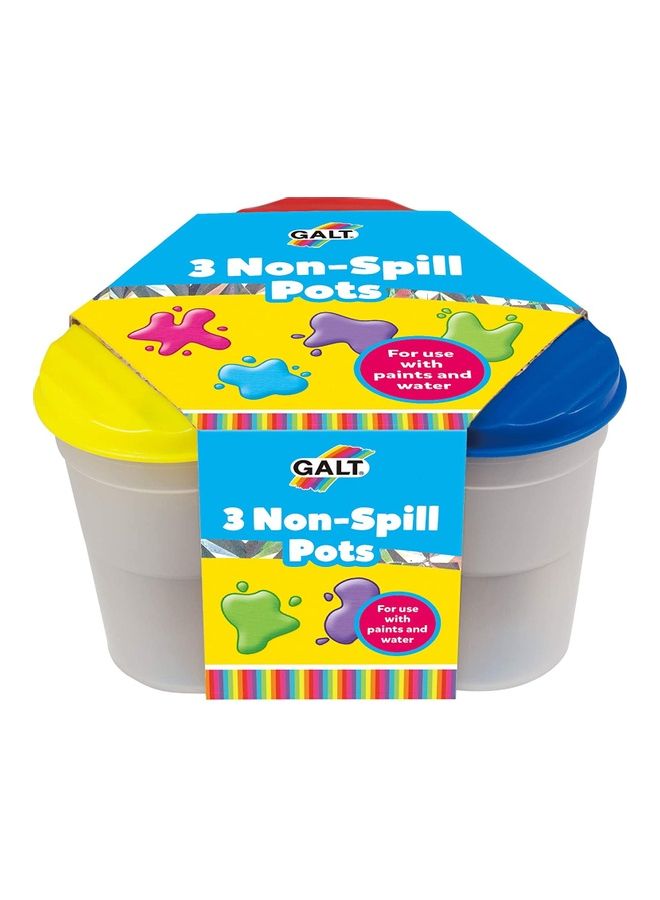 Galt Toys - 3 Non-Spill Pots (Drawing & Painting Supplies Paints Watercolor) 16.5x15.5x10cm - Image 1