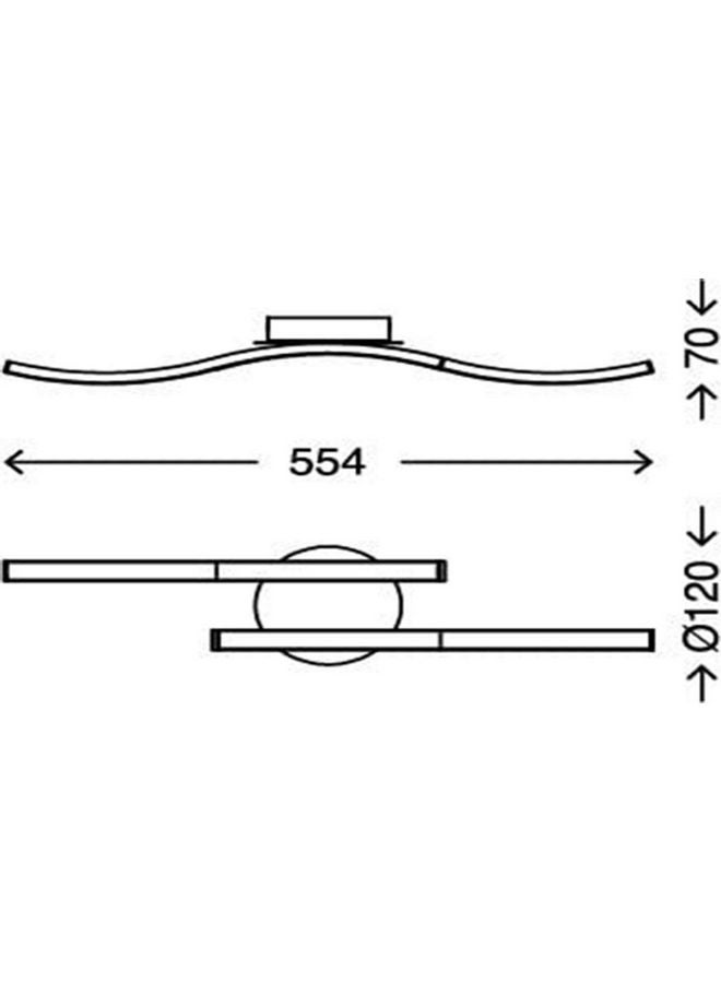 2 Branches Curved Simple Design Ceiling Light Silver/White - Image 3