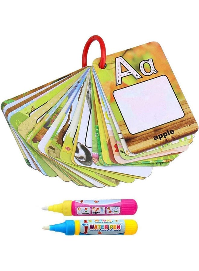 دوبكارت بطاقات للرسم والتلوين لتعليم الحروف الأبجدية مكونة من 26 قطعة مع قلم سحري - Image 1