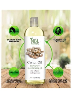 NBL Natural Castor Oil For Skin, Hair, Eyelashes And Eyebrows 473 ml  - Image 4