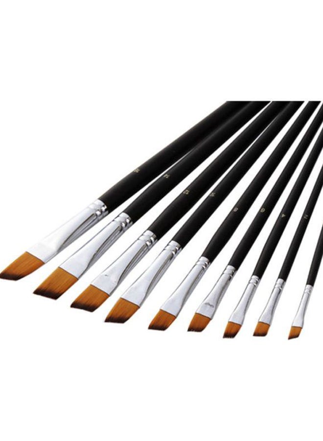 بيوينتي طقم فرشاة رسم مائلة من النايلون من 9 قطع أسود/فضي/بني - Image 2