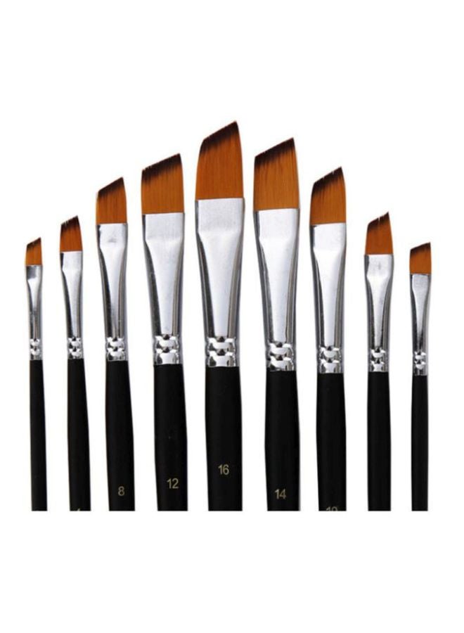 بيوينتي طقم فرشاة رسم مائلة من النايلون من 9 قطع أسود/فضي/بني - Image 3