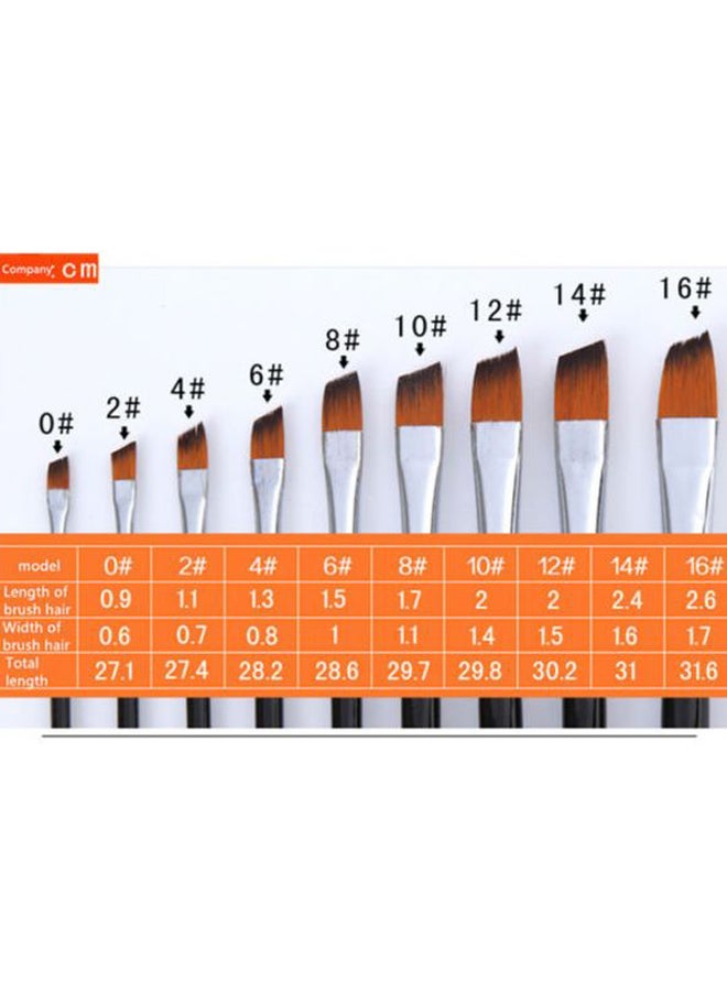 بيوينتي طقم فرشاة رسم مائلة من النايلون من 9 قطع أسود/فضي/بني - Image 5