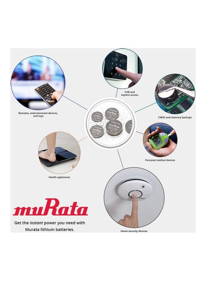 muRATA - CR2032 Lithium 3V Coin Cell Battery Silver - Image 1