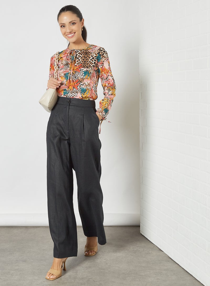 Aila Casual Floral Printed Long Sleeve Blouse Multicolour  - Image 3