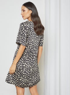 Aila Animal Printed Mini Dress Black  - Image 3