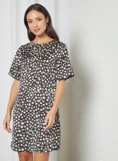 Aila Animal Printed Mini Dress Black  - Image 1