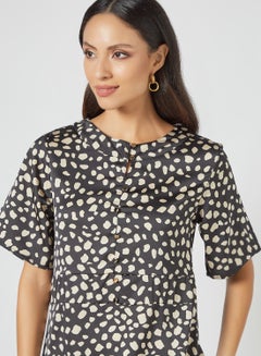 Aila Animal Printed Mini Dress Black  - Image 4