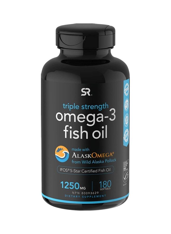 SPORTS RESEARCH - Sports Research Omega -3 Fish Oil Triple Strength  180 Soft Gels - Image 1