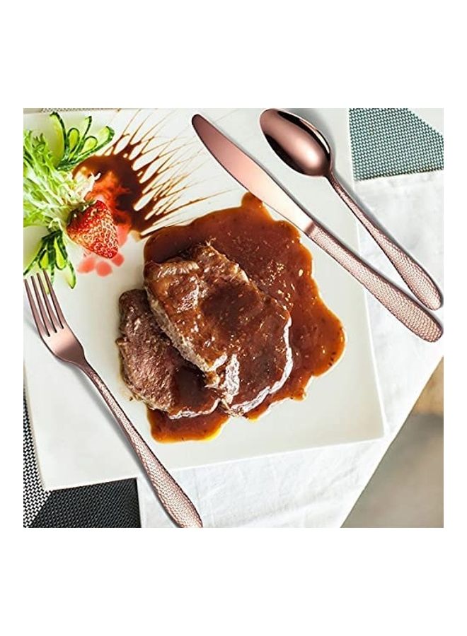 XiuWoo 24-Piece Stainless Steel Cutlery Set With Storage Case Rose Gold - Image 3