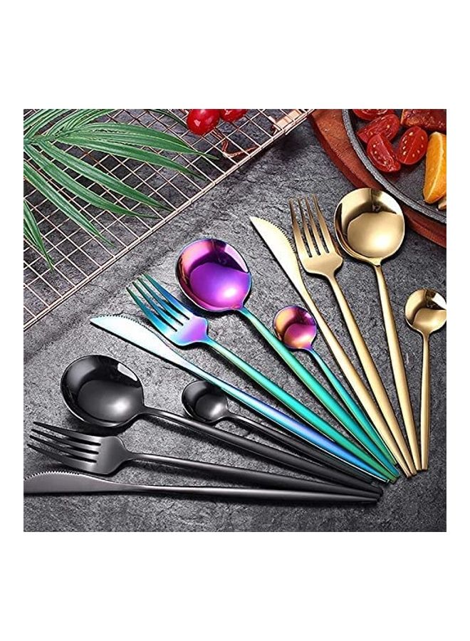 XiuWoo 24-Piece Stainless Steel Cutlery Set With Storage Case Silver - Image 3