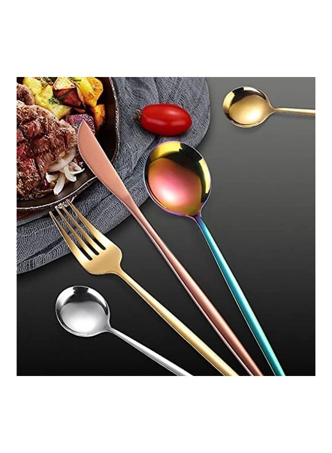 XiuWoo 24-Piece Stainless Steel Cutlery Set With Storage Case Silver - Image 4