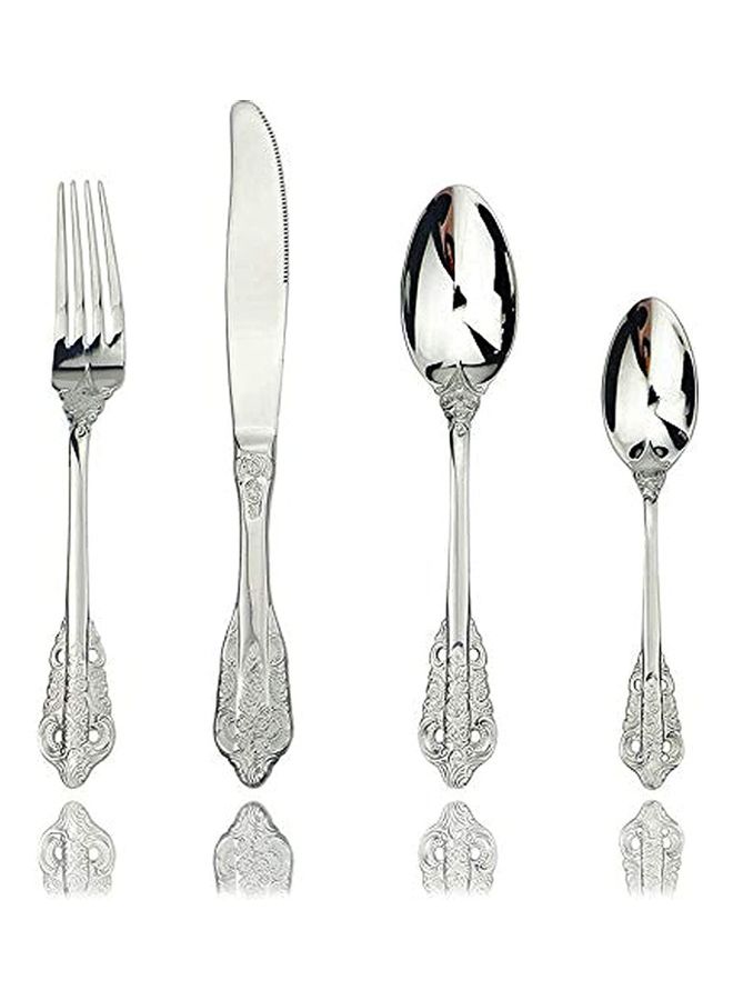 شو وو طقم أدوات مائدة من الستانلس ستيل مكون من 4 قطع فضي - Image 1