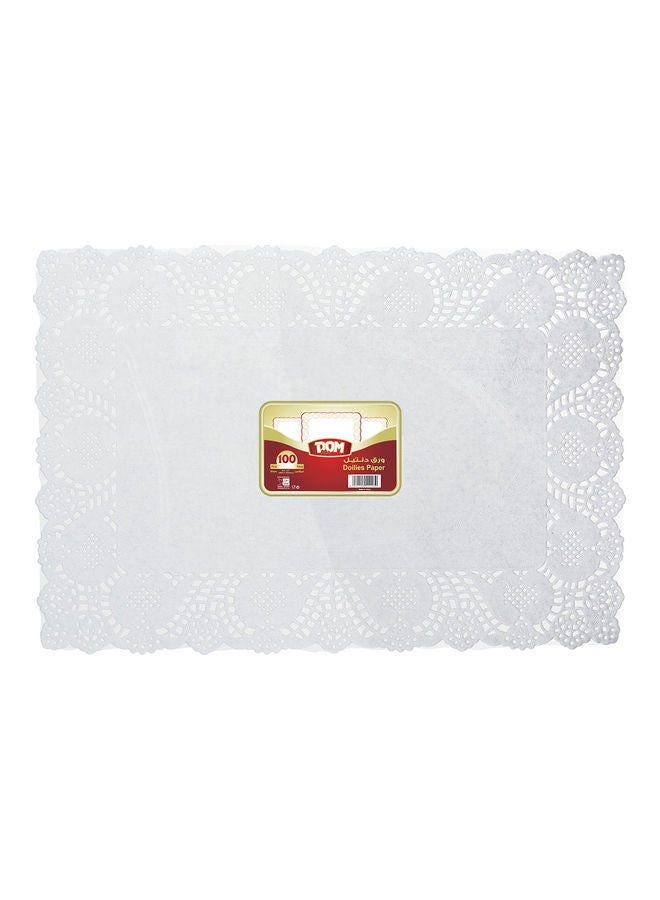 100-Piece Doilies Paper White 12x8cm