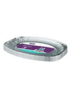 LeDari 10-Piece Aluminum Oval Plates Silver 