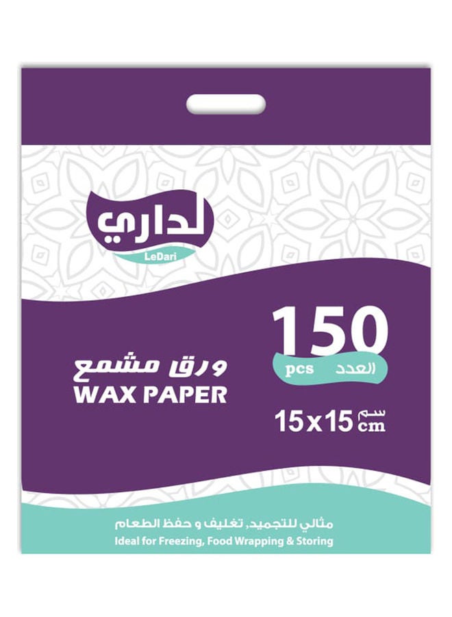 ليداري ورق مشمع من 150 قطعة شفاف 15x15سم 