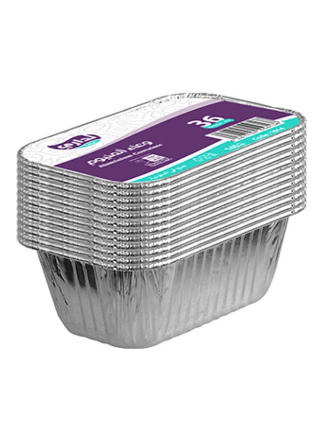 36-Piece Aluminium Food Box Silver 140ml