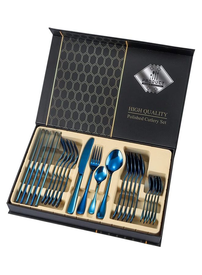 XiuWoo 24-Piece Cutlery Set Blue 