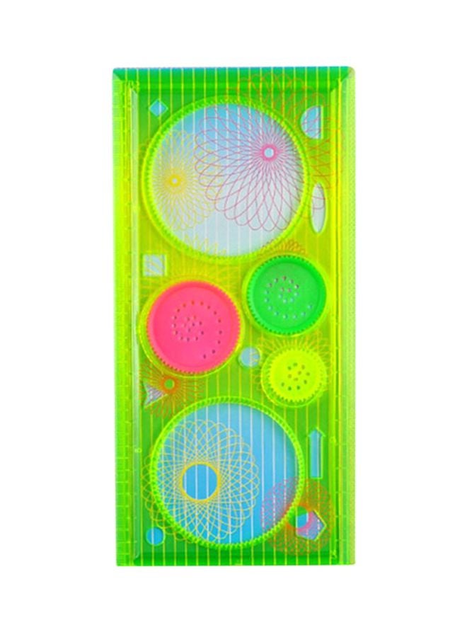 Sharpdo - 1Pc Spirograph Geometric Ruler Drafting Tool Stationery for Students Drawing Green/Pink/Blue - Image 1