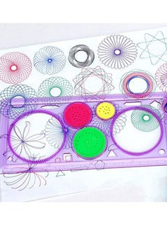 Sharpdo 1Pc Spirograph Geometric Ruler Drafting Tool Stationery for Students Drawing Green/Pink/Blue  - Image 2