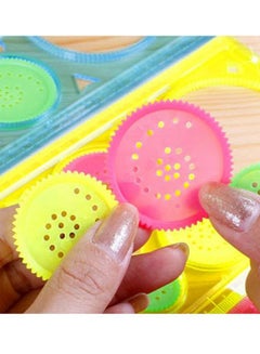 Sharpdo 1Pc Spirograph Geometric Ruler Drafting Tool Stationery for Students Drawing Green/Pink/Blue  - Image 4