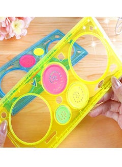Sharpdo 1Pc Spirograph Geometric Ruler Drafting Tool Stationery for Students Drawing Green/Pink/Blue  - Image 5