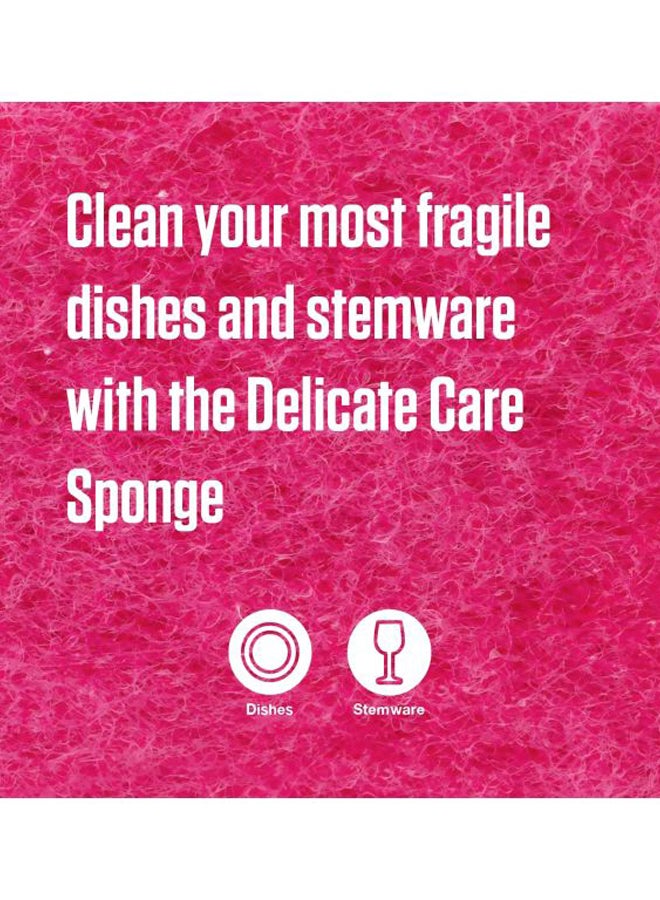 Scotch Brite - Delicate Care Scrub Sponge, Pack Of 3 Pink 4.4x2.6x0.8inch - Image 1