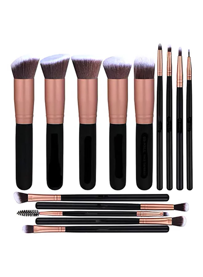 CYTHERIA 14-Piece Cosmetic Makeup Brush Set Rose Gold/Black  - Image 2