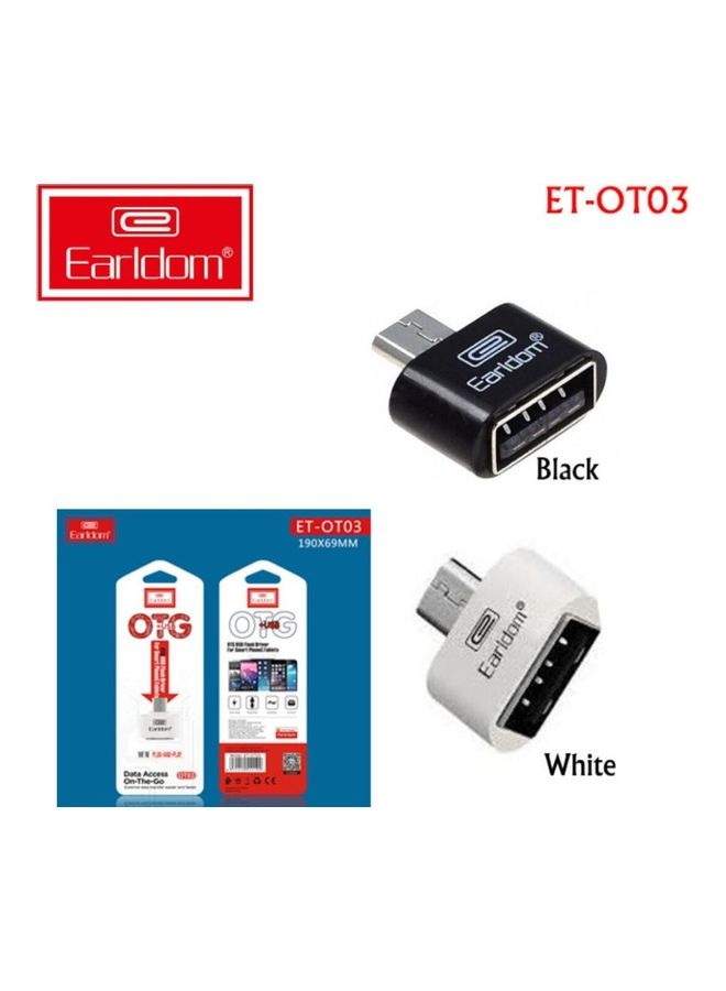 أيرلدوم محول مايكرو USB OTG بخاصية التوصيل والتشغيل المباشر أسود/فضي - Image 3