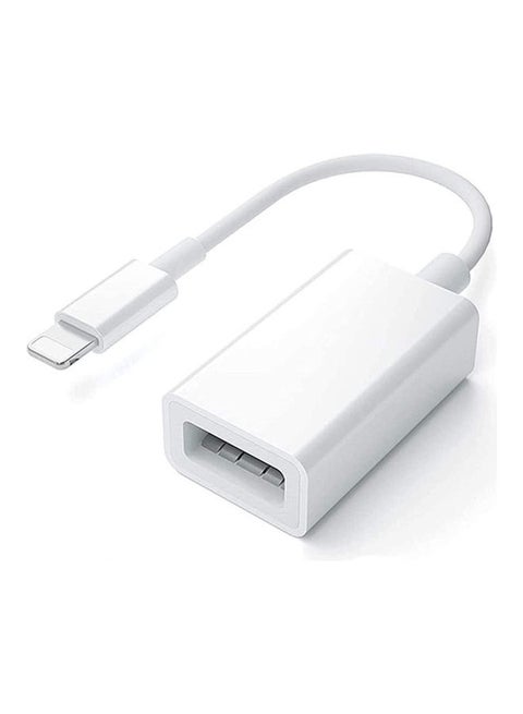 Plug and Play Lightning to OTG USB Camera Adapter White