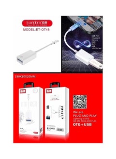 Earldom Plug and Play Lightning to OTG USB Camera Adapter White  - Image 2
