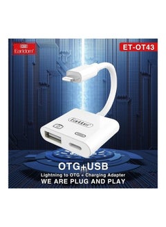 Earldom Plug and Play Lightning to OTG Charging Adapter White  - Image 3