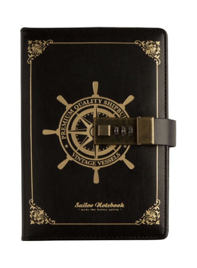 Vintage Journal Diary with Lock Black - Image 1
