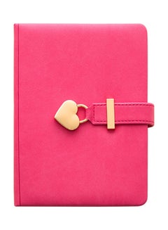 Heart Shaped Lock Diary with Lock and Key Pink/Gold