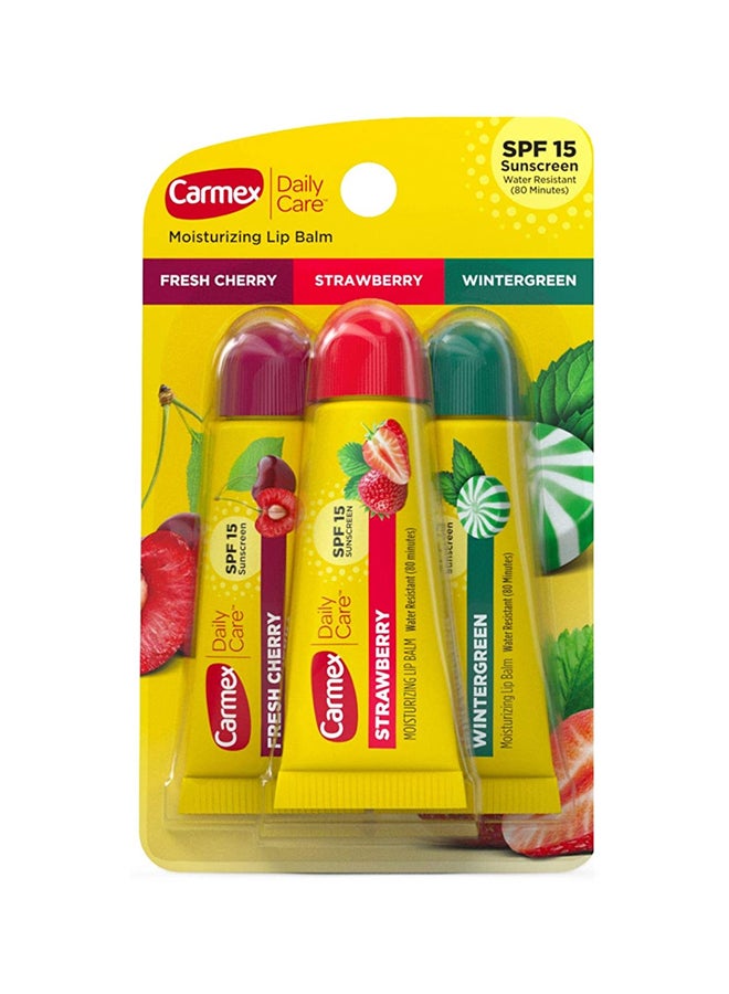 كارميكس عبوة مرطب شفاه ديلي كير مع عامل الحماية من الشمس SPF 15 من 3 قطع شفاف 3x9.9جرام - Image 1