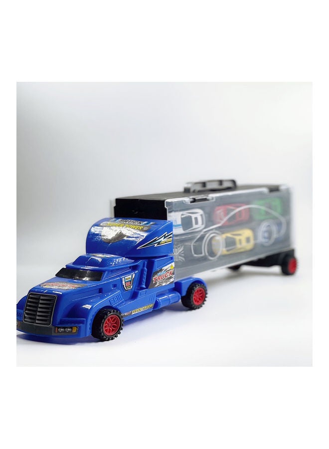 7-Piece Racer Vehicle with Container Truck Mini Pull - Image 1