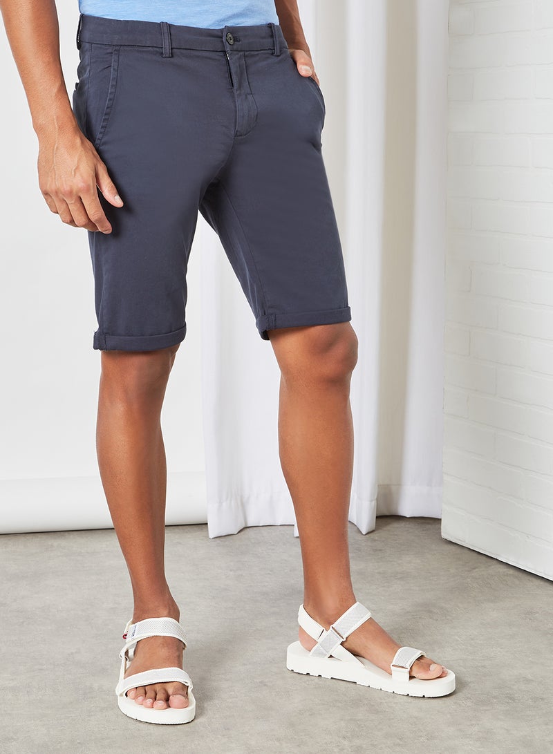 LINDBERGH Roll Up Hem Chino Shorts Blue  - Image 1