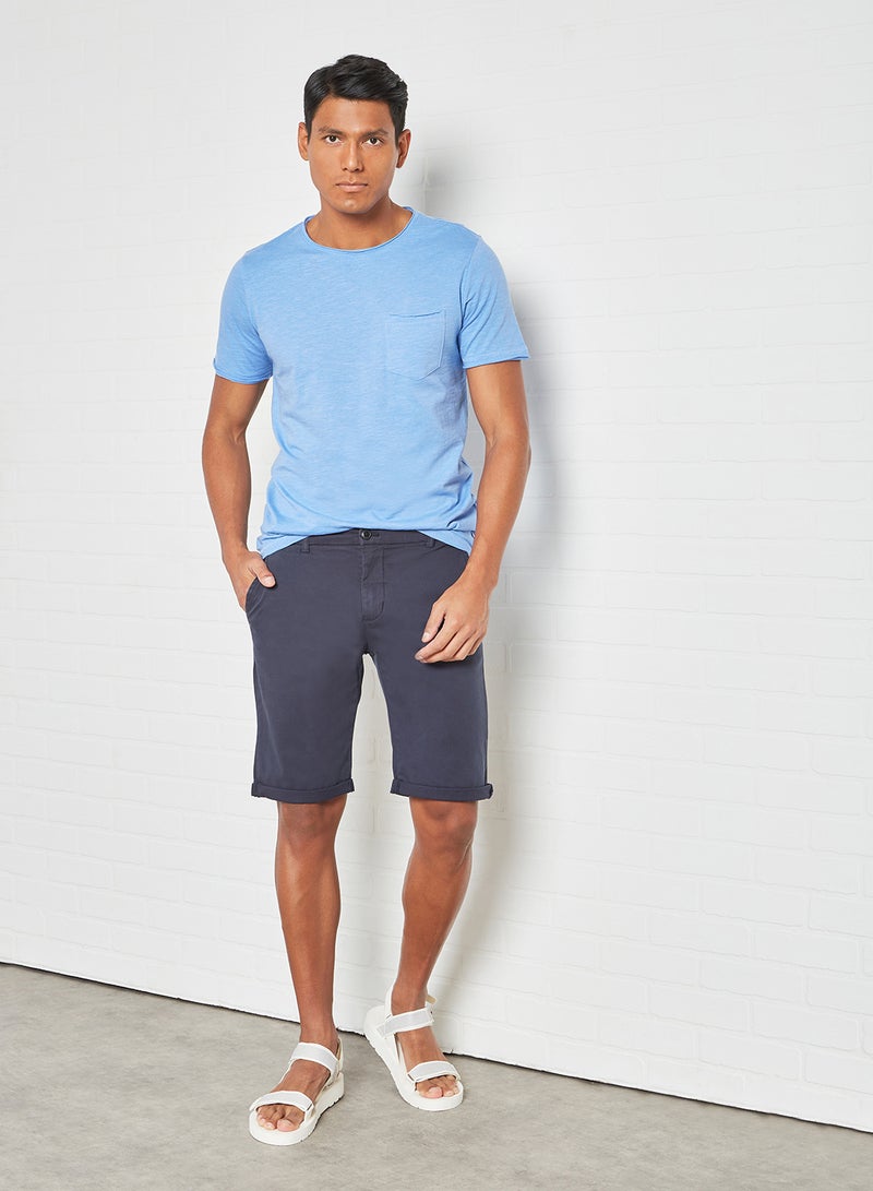LINDBERGH Roll Up Hem Chino Shorts Blue  - Image 3