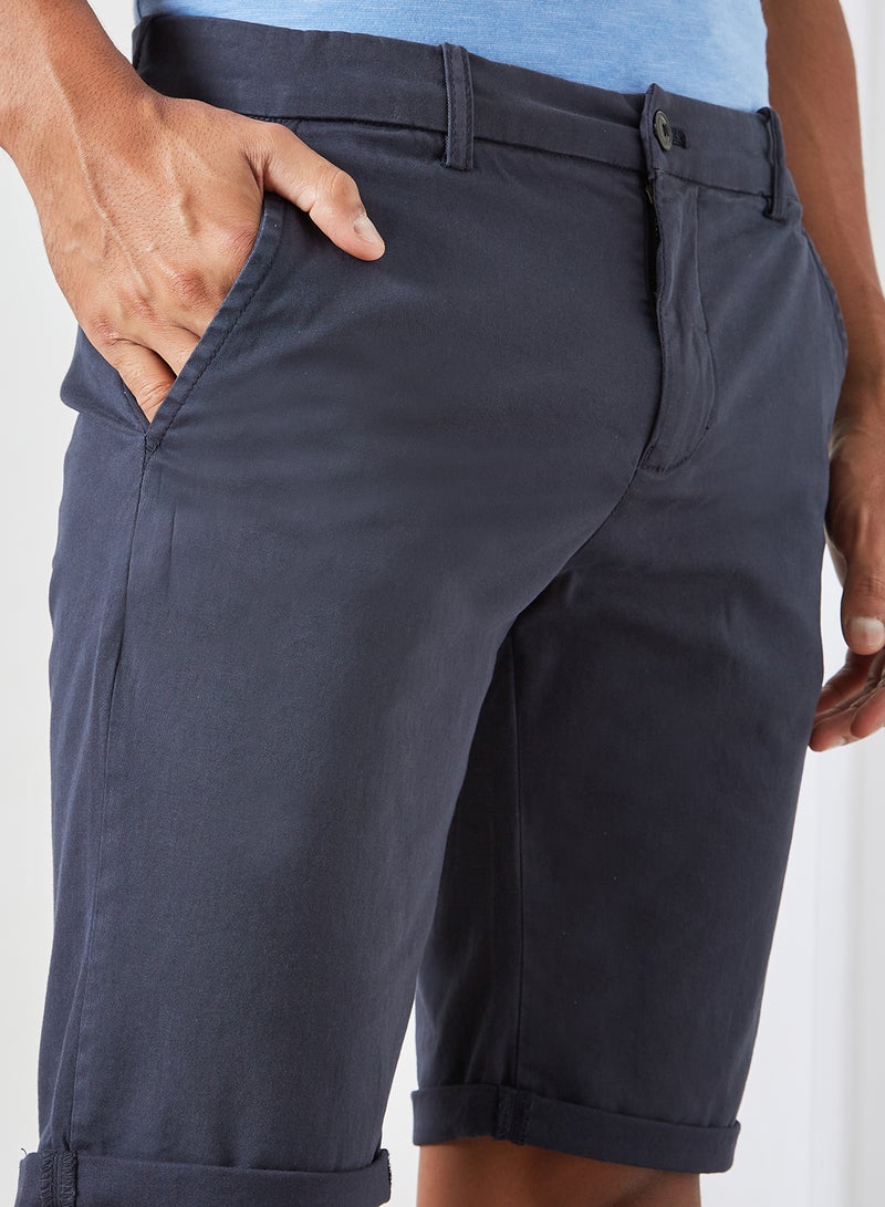 LINDBERGH Roll Up Hem Chino Shorts Blue  - Image 4