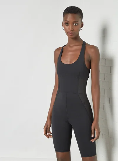 MANGO Crossover Back Unitard Black