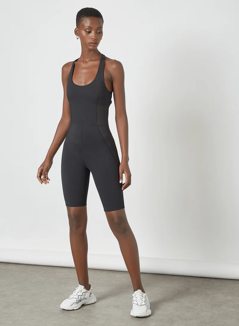 MANGO Crossover Back Unitard Black