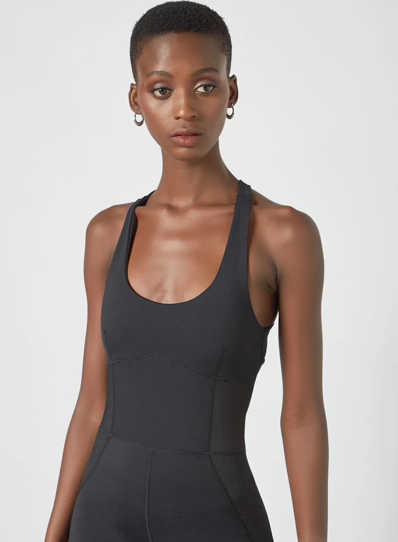 MANGO Crossover Back Unitard Black